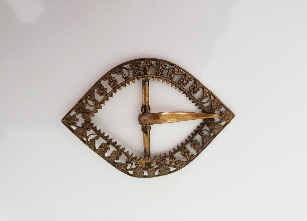 Antique Victorian Brass Ladies Belt Buckle